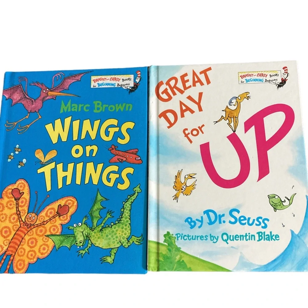 Dr. Seuss Wings on Things & Great Day For Up Bright & Early Kids Books 2 Set